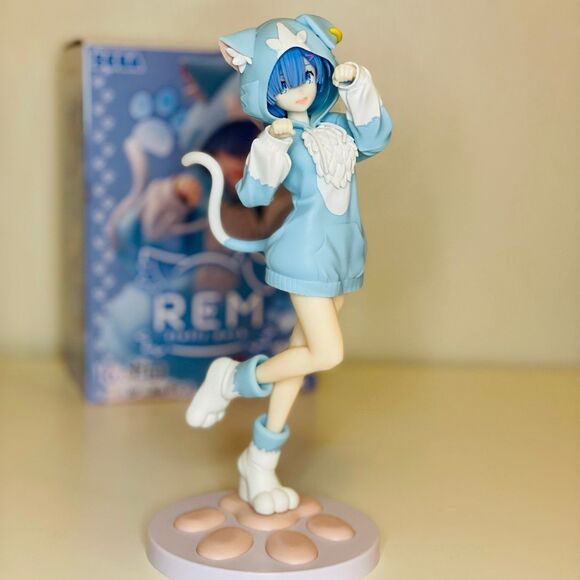NIB SEGA Luminasta REM Mofumofu(Cat Girl) from Re:starting life in another world - Picture 2 of 10